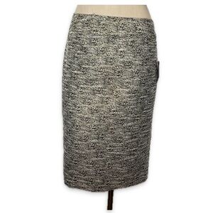 Kasper Black and White Tweed Pencil Skirt Size 10 NWT with Gold Metallic Thread